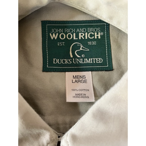Woolrich John‎ Rich Bros Ducks Unlimited Shirt Men's L Khaki Safari Hunting - Picture 3 of 8